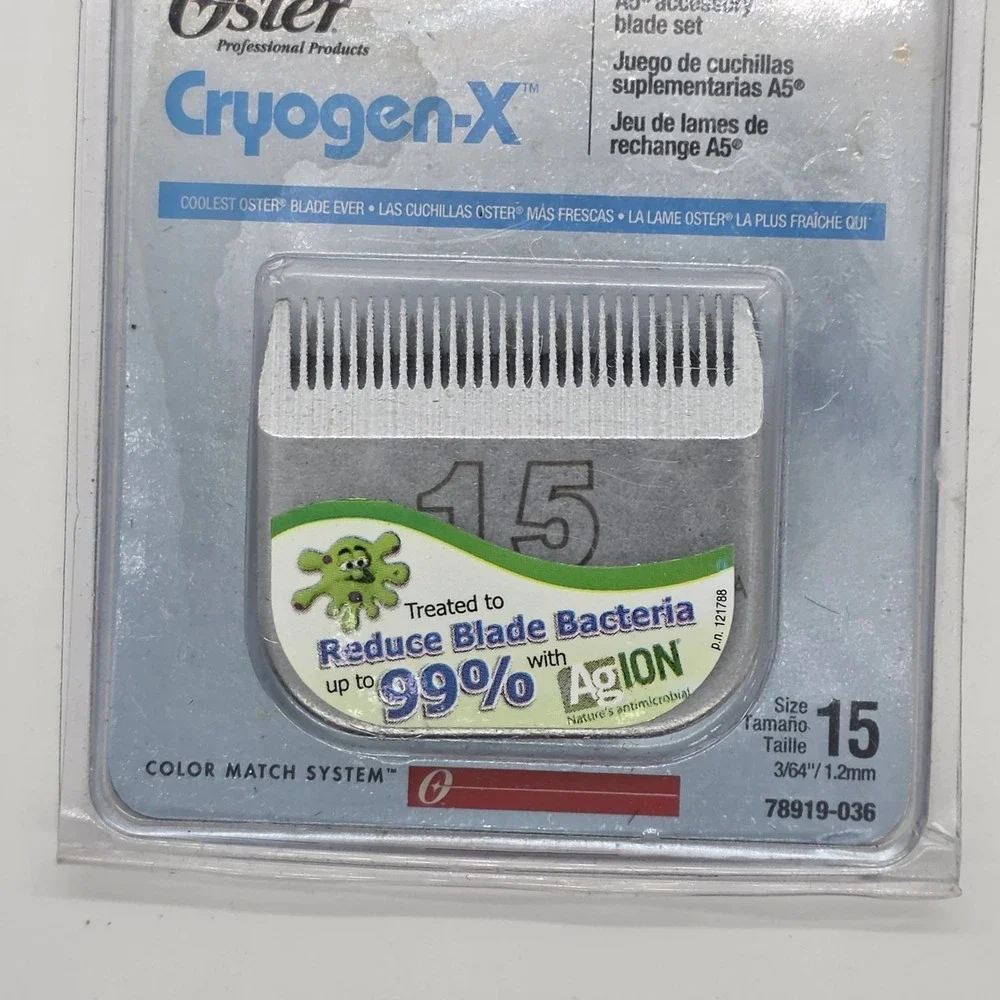 OSTER Blade Size 15 CryogenX AgiON 78919-036 Antibacteria‎ 3/64